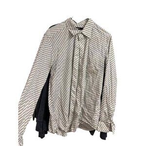 Diesel Penn Copy Graphic Sport Long Sleeve Linen Blend Button Up Shirt sz Large